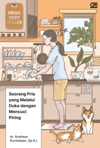 Seorang pria yang melalui duka dengan mencuci piring